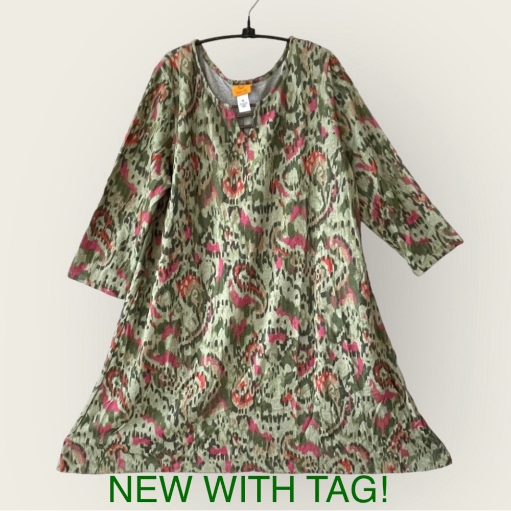 🆕 Ruby Rd. splash pattern in shades of green dress *NWT* $69 size: XL